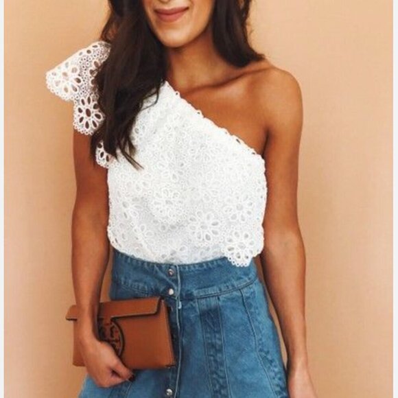 Jack by BB Dakota Tops - Jack by BB Dakota Lolita One-Shoulder off-white XS